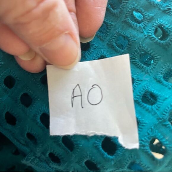 NWT Lane Bryant Eyelet Teal Blue Spring Dress Sleeveless, belt sz. 22 #AO - Picture 9 of 9